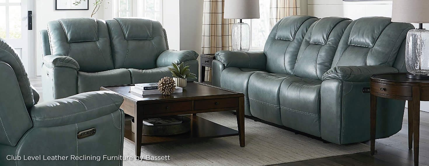 Club Level Leather Reclining Furniture by Bassett